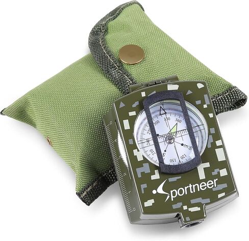 Sportneer Compass: Accurate Durable Lightweight Orienteering Compass with Strap and Carrying Case, Glow in The Dark Waterproof Hiking Essentials for Camping Backpacking, Best Survival Gifts for Kids in Kuwait