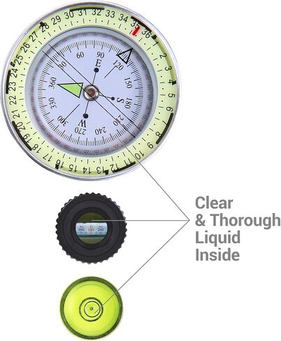 Sportneer Compass: Accurate Durable Lightweight Orienteering Compass with Strap and Carrying Case, Glow in The Dark Waterproof Hiking Essentials for Camping Backpacking, Best Survival Gifts for Kids in Kuwait