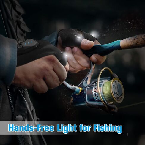 Hinshark Gifts for Men, LED Flashlight Gloves Rechargeable, Cool Tools Gadgets for Men, Birthday Gifts for Dad, Men, Him, Boyfriend, Husband, Unique Fishing Gifts for Men Who Have Everything in Saudi Arabia