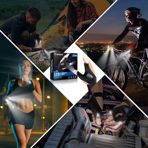 Hinshark Gifts for Men, LED Flashlight Gloves Rechargeable, Cool Tools Gadgets for Men, Birthday Gifts for Dad, Men, Him, Boyfriend, Husband, Unique Fishing Gifts for Men Who Have Everything in Saudi Arabia