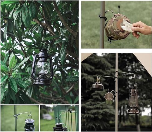 Camping Lantern Hooks, Tent Light Hanger Hooks, Outdoor Yard Lamp Hanging Pole Hook, Portable Camping S Hooks, Anti-Slip Lightweight Hooks in Saudi Arabia