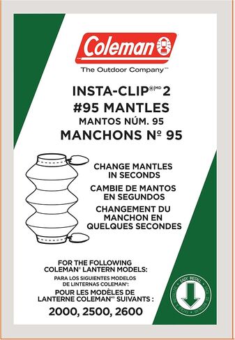 Coleman #95 Insta-Clip Accordion Shape Mantle 2-packs of 2 (4 Total Mantles) in Saudi Arabia