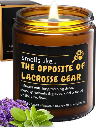 Lacrosse Candle, Lacrosse Gift Ideas for Teen Girls, Lacrosse Themed Gifts for Lacrosse Players Teenagers, Birthday, Christmas, Gift-Ready in Kuwait