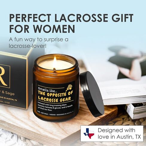 Lacrosse Candle, Lacrosse Gift Ideas for Teen Girls, Lacrosse Themed Gifts for Lacrosse Players Teenagers, Birthday, Christmas, Gift-Ready in Kuwait