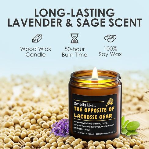 Lacrosse Candle, Lacrosse Gift Ideas for Teen Girls, Lacrosse Themed Gifts for Lacrosse Players Teenagers, Birthday, Christmas, Gift-Ready in Kuwait
