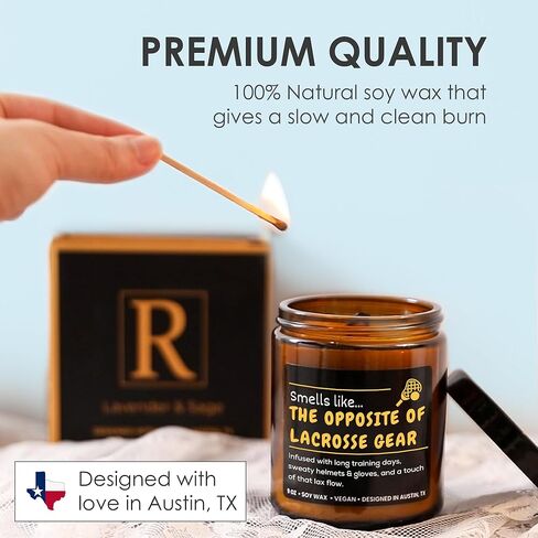 Lacrosse Candle, Lacrosse Gift Ideas for Teen Girls, Lacrosse Themed Gifts for Lacrosse Players Teenagers, Birthday, Christmas, Gift-Ready in Kuwait