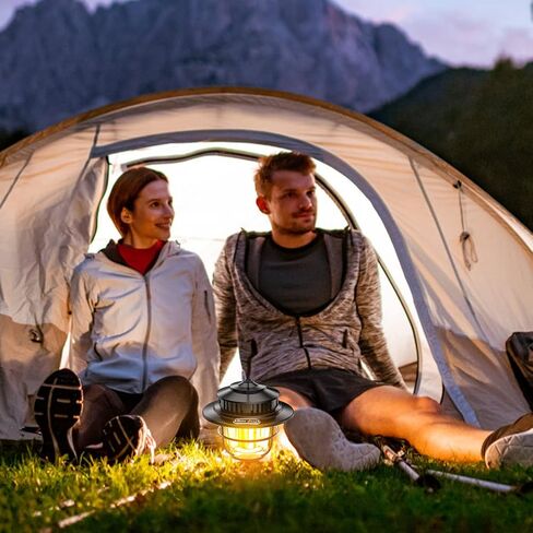 اف زي اتش فانوس تخييم LED قابل لاعادة الشحن، 4 اوضاع اضاءة قابلة للتعتيم بشكل لا نهائي، مصباح رترو معلق، يعمل بالبطارية بتصنيف IPX4 لمقاومة المياه والغبار، مصباح كهربائي محمول للخيمة الخارجية - عبوة in Kuwait