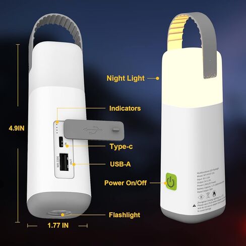 ضوء فانوس التخييم LED، ضوء تخييم قابل لإعادة الشحن مع فوانيس وضعية إضاءة، ملحقات التخييم في الهواء الطلق، مصباح يدوي، أضواء خيمة مقاومة للماء لانقطاع التيار الكهربائي، فانوس الإعصار في حالات الطوارئ in Kuwait