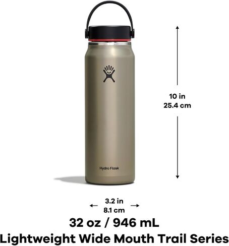 زجاجة مياه خفيفة الوزن من سلسلة Hydro Flask Trail مع غطاء مرن ذو فتحة واسعة وعزل فراغ مزدوج الجدار in Kuwait