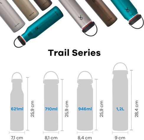 زجاجة مياه خفيفة الوزن من سلسلة Hydro Flask Trail مع غطاء مرن ذو فتحة واسعة وعزل فراغ مزدوج الجدار in Kuwait