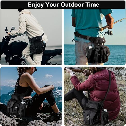 Jueachy Drop Leg Bag for Men Tactical Metal Detecting Thigh Pack with Water Bottle Pouch in Saudi Arabia