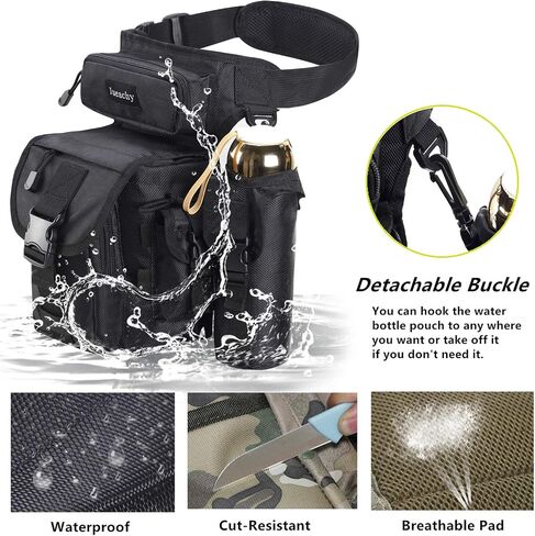 Jueachy Drop Leg Bag for Men Tactical Metal Detecting Thigh Pack with Water Bottle Pouch in Saudi Arabia