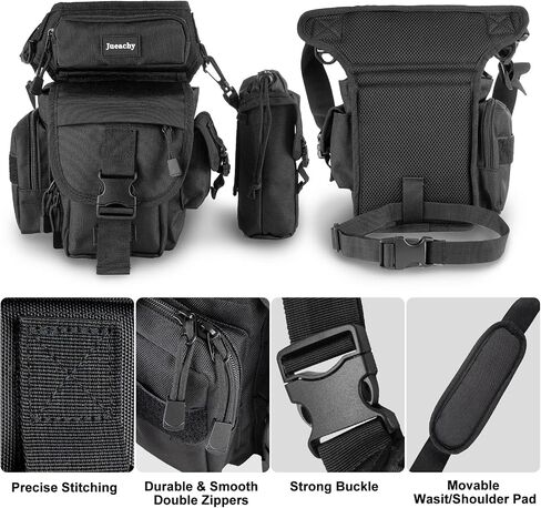 Jueachy Drop Leg Bag for Men Tactical Metal Detecting Thigh Pack with Water Bottle Pouch in Saudi Arabia