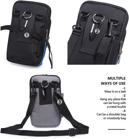Senient Wolf Waterproof Nylon Multifunctional Phone Crossbody Bag - Small One Shoulder Waist Bag Wallet Travel Passport Case in Kuwait