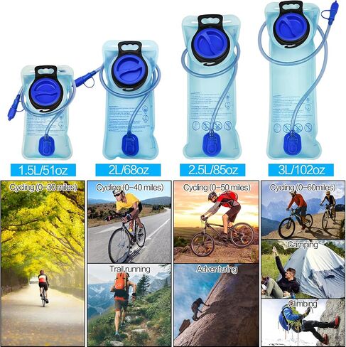 1.5L/2L/2.5L/3L Large Opening Hydration Bladder for Cycling Hiking Camping in Saudi Arabia