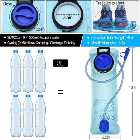 1.5L/2L/2.5L/3L Large Opening Hydration Bladder for Cycling Hiking Camping in Saudi Arabia