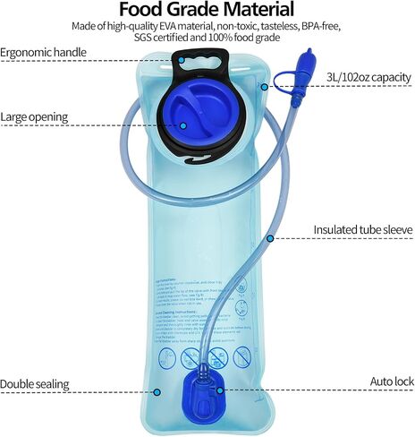 1.5L/2L/2.5L/3L Large Opening Hydration Bladder for Cycling Hiking Camping in Saudi Arabia
