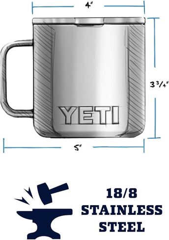 YETI Rambler 14 oz Mug, Vacuum Insulated, Stainless Steel with MagSlider Lid, Stainless | Vacuum Insulated in Kuwait