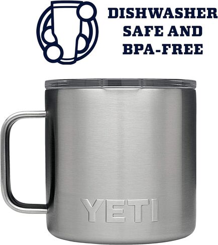 YETI Rambler 14 oz Mug, Vacuum Insulated, Stainless Steel with MagSlider Lid, Stainless | Vacuum Insulated in Kuwait