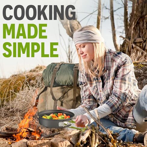 طقم أدوات طبخ للتخييم وفوضى في الهواء الطلق من ويلرز، يحتوي على 4 أوعية | قابلة للطي | صغيرة | خفيفة الوزن | متينة | مع وعاء شيف وأواني وحقيبة حمل شبكية متضمنة (مجموعة من 11 قطعة) in Kuwait