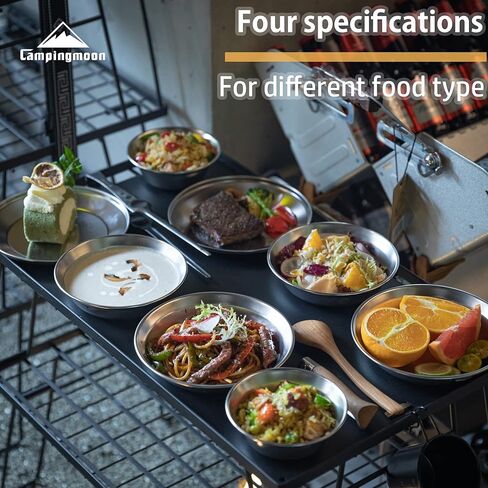 CAMPINGMOON Camping Plates Set Stainless Steel Dishwasher Safe Kitchenware S395 in Saudi Arabia