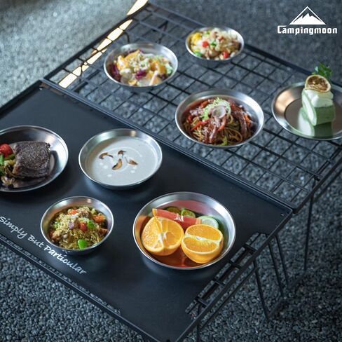 CAMPINGMOON Camping Plates Set Stainless Steel Dishwasher Safe Kitchenware S395 in Saudi Arabia