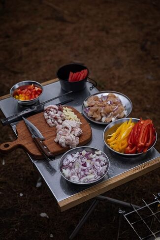 CAMPINGMOON Camping Plates Set Stainless Steel Dishwasher Safe Kitchenware S395 in Saudi Arabia