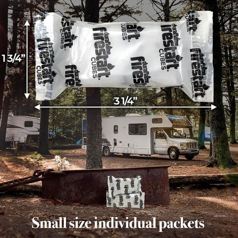 مكعبات إطلاق النار للاستخدام الداخلي والخارجي - جذوع حريق سريعة الإشعال للشواء والمدفأة وحفرة النار وحرائق المخيمات (18 حزمة) - مع حزمة تغيير لون النار الإضافية in Kuwait