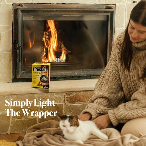 مكعبات إطلاق النار للاستخدام الداخلي والخارجي - جذوع حريق سريعة الإشعال للشواء والمدفأة وحفرة النار وحرائق المخيمات (18 حزمة) - مع حزمة تغيير لون النار الإضافية in Kuwait