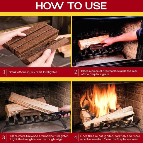 Duraflamme Firelighters for Indoor & Outdoor Use–Easy Use Firelighter for Quick Ignition–Versatile Lighter for Barbecue Fire Pit Fireplace & Camp Fire–12pk W/ Satisfying Customers Travel Tissue Pack in Kuwait