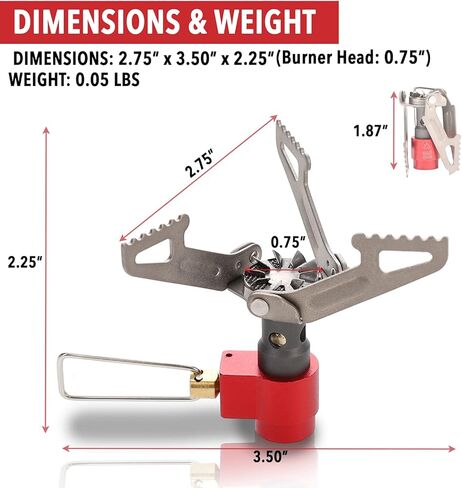 Gas One Camping Stove Backpacking Stove, Titanium Alloy Ultra-Light, 0.05lb Smallest - Lightest Portable Stove, Pocket Rocket Stove for Backpacking, Hiking, Survival in Kuwait