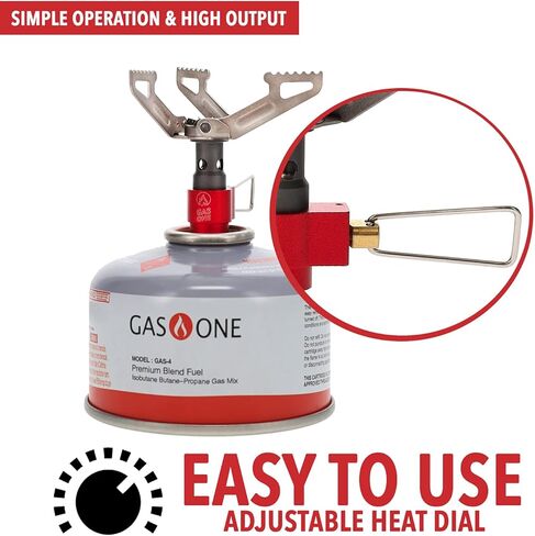 Gas One Camping Stove Backpacking Stove, Titanium Alloy Ultra-Light, 0.05lb Smallest - Lightest Portable Stove, Pocket Rocket Stove for Backpacking, Hiking, Survival in Kuwait