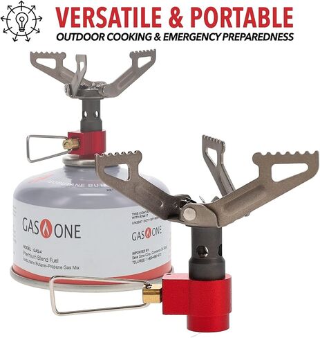 Gas One Camping Stove Backpacking Stove, Titanium Alloy Ultra-Light, 0.05lb Smallest - Lightest Portable Stove, Pocket Rocket Stove for Backpacking, Hiking, Survival in Kuwait