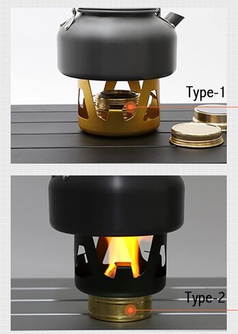 Mini Alcohol Backpacking Stove, Lightweight Brass Spirit Burner with Aluminium Stand for Camping Hiking and Picnic in Saudi Arabia