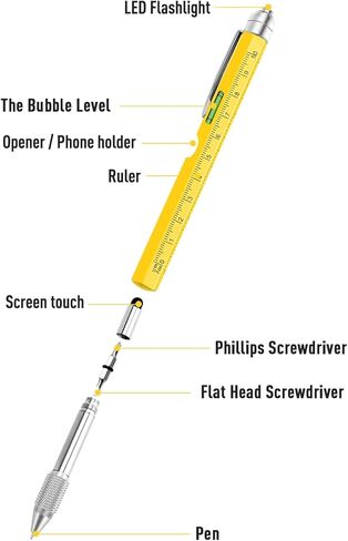 BIIB Birthday Gifts for Men, 9 in 1 Multitool Pen Gifts for Men, Stocking Stuffers for Adults Men, Mens Gifts for Dad Husband, Dad Gifts for Him, Gifts for Men Who Have Everything, Tools for Men in Kuwait