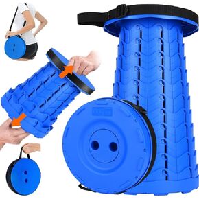 Fishboy Upgraded Collapsible Stool for Adults,Portable Retractable Folding Telescoping Foldable Camping Stool Holds 400lbs for Outdoor Fishing Hiking Gardening Travel BBQ