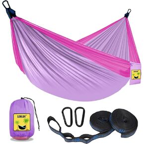 SZHLUX Kids Hammock - Kids Camping Gear, Camping Accessories with 2 Tree Straps and Carabiners for Indoor/Outdoor Use, Sapphire Blue & Grass Green in Saudi Arabia