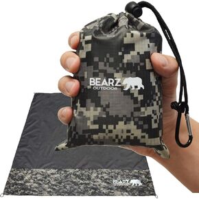 BEARZ Outdoor Pocket Blanket - Waterproof Picnic Blanket, Compact Travel Blanket, Picnic Blankets Waterproof Foldable Lightweight for Beach, Hiking, Festival Accessories
