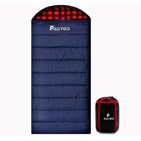 PALLYGO 0 Degree Sleeping Bag Cotton Flannel Sleeping Bags for Adults Cold Weather Camping Winter Zero Degree Warm Weather Big and Tall in Kuwait