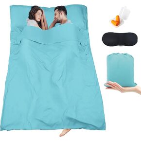 Sleeping Bag Liner,Travel Sheet & Adult Sleep Sack, Camping Sheets Travel Sleep Sack for Backpacking,Hotels & Hostels -Lightweight Single &Double Travel Sheet Camping Sheets in Saudi Arabia