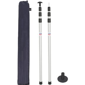 REDCAMP Aluminum Adjustable Camping Tarp Poles, Set of 2, 90" Telescoping Lightweight Tent Poles for Shelter, Hammock Rain Fly, Awning