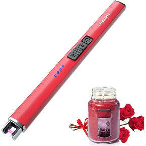 FUKKUDA Electric Arc Candle Lighter with Safety Switch - USB Rechargeable, Windproof & Flameless for Romantic Evenings, Valentine's Day Gift & Stocking Stuffer (Obsidian Black) in Saudi Arabia