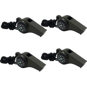 2 Pack Emergency Survival Whistle, 3-in-1 Emergency Whistles with Compass and Thermometer, Loud Safety Whistle with Lanyard for Outdoor Hiking in Saudi Arabia