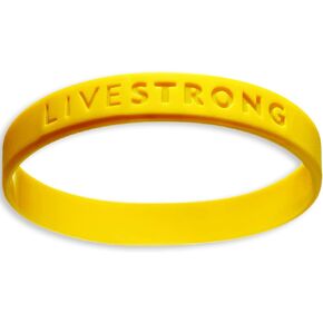 سوار المعصم الرسمي لدعم السرطان الأصفر Livestrong من Not Forgotten، سوار مطاطي بأحجام مختلفة