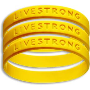 Not Forgotten Official Livestrong Yellow Cancer Support Wristband Bracelet Rubber Various Sizes