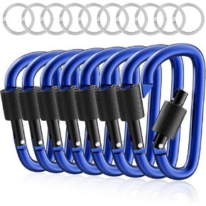 sprookber 3" Locking Carabiners | Keychain Carbineers D Ring Key Clip Spring Snap Hook for Multi-Usage | Set of 8