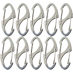 Bytiyar Small Carabiner Clips 1.6 inch(41mm) Metal Double Sided Spring Gate Snap Hooks Keychain Clasp Accessories
