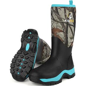 Kalkal Hunting Boots for Women, Insulated Waterproof Womens Hunting Boots, 6mm Neoprene Camo Rubber Boots, Womens Rain Boots for Outdoor Hunting, Fishing