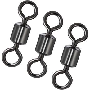 AIRKOUL Rolling Barrel Fishing Swivels, High Strength, Swivels Fishing Tackles for Saltwater Freshwater Fishing Black Nickel 20Lb to 350 Lb