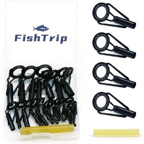 FishTrip قضيب تلميح طقم تصليح الصيد رود نصائح استبدال عدة الفولاذ المقاوم للصدأ السيراميك أدلة حلقة قصبة صيد خشبية الثقوب طقم تصليح 20/90/70 قطعة in Kuwait